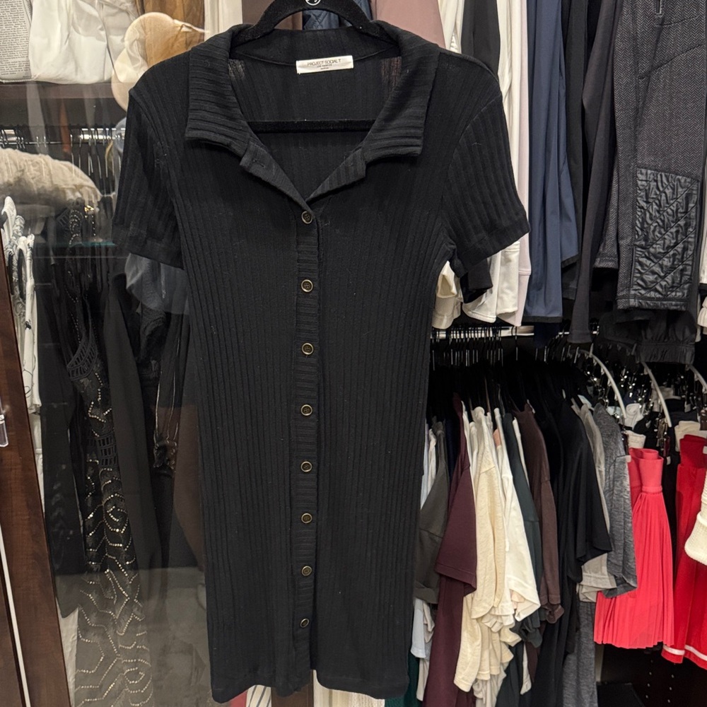 Project Social T Black Ribbed Top never worn
